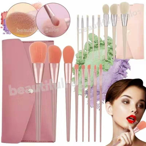 Mínimo doblado Multiplicación Set X8 Brochas Pinceles Para Maquillaje Con Estuche Make Up