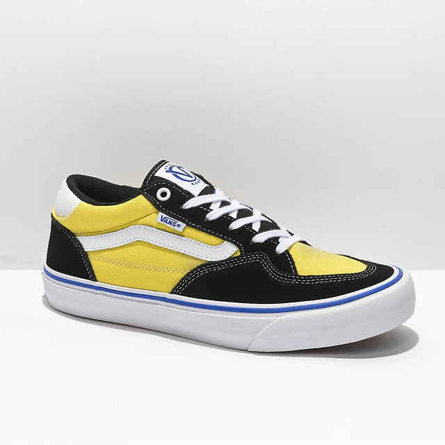 frotis Solicitud Polo Vans Rowan Pro Skate Black Blazing Yellow Shoes