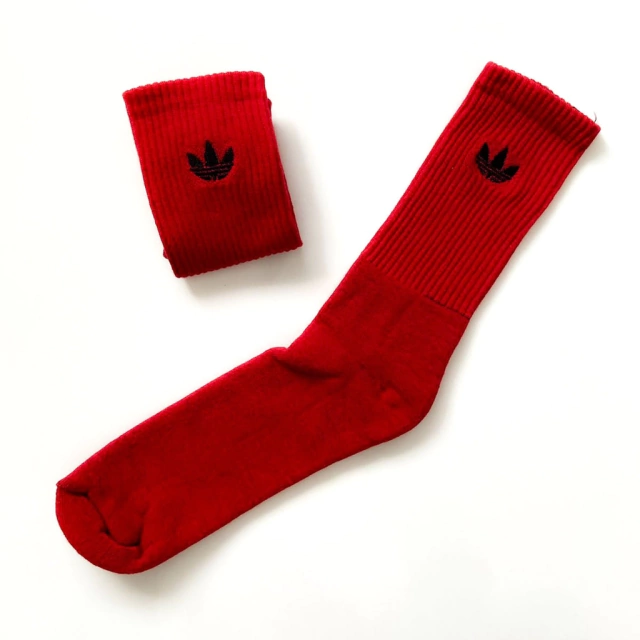 3 Pares de meias Adidas ( Vermelha )