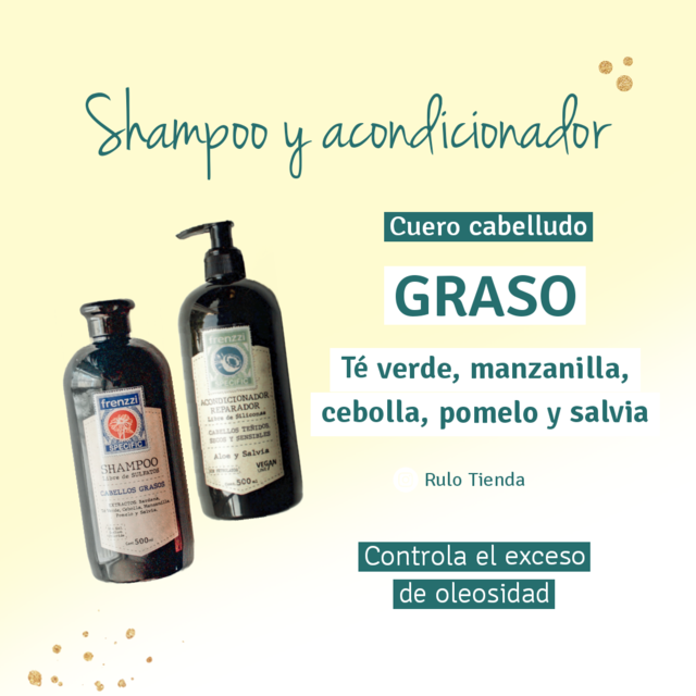 Correa texto bádminton shampoo y acondicionador pelo GRASO frenzzi
