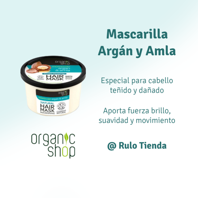Mascarilla Organic shop argán y nutritiva