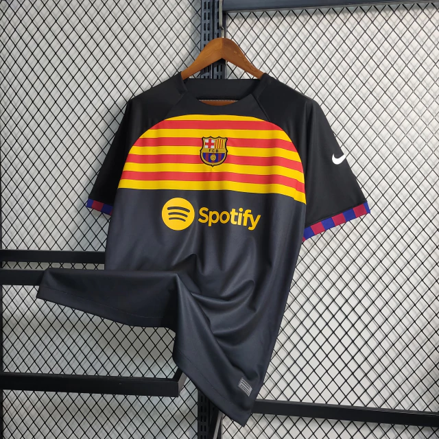 Camisa Barcelona - Treino Black 23/24 - Versão Torcedor