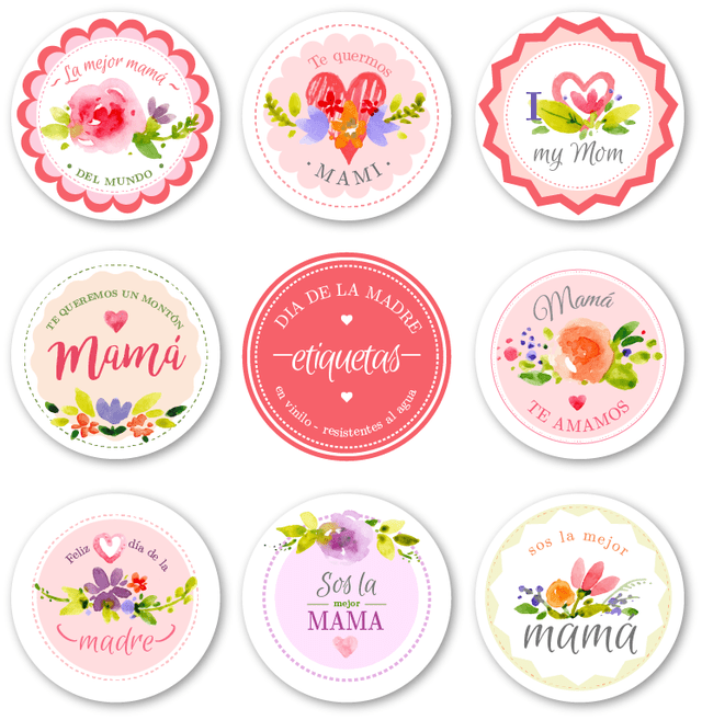 Stickers Día de la Madre - Etiquetas en Vinilo