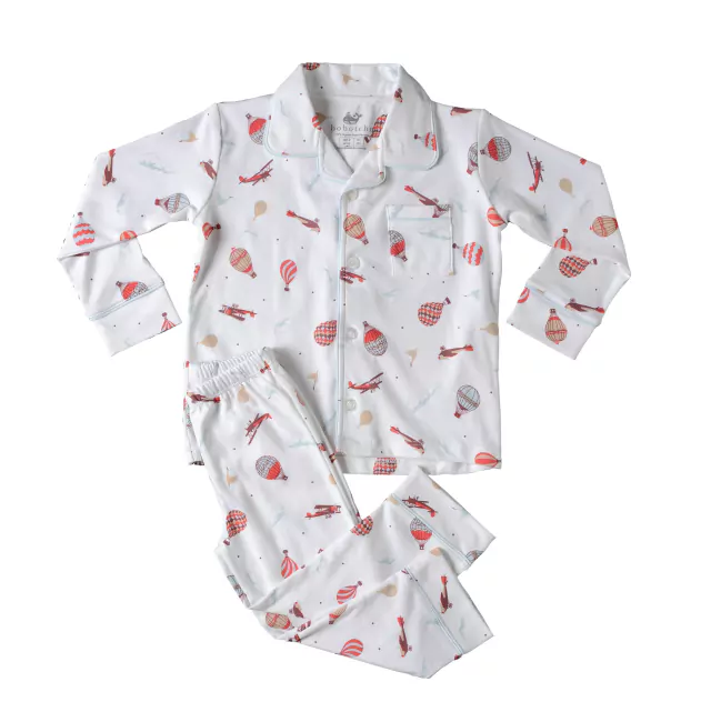 Pijama Pima Infantil Clássico Aviador - camisa m.longa e calça