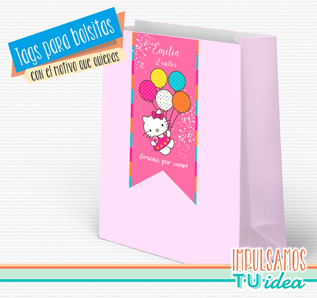 Hello Kitty - Hello Kitty tag bolsita para Imprimir