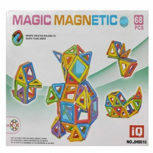 Bloques Magneticos, Varios Tamaños Y Colores 68 Piezas Magic Magnetic