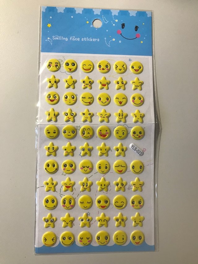 Stickers Puffy Smiling Face 65 Caritas y Estrellitas Emoticons