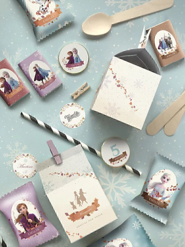  Kit imprimible Frozen   para decoración de cumpleaños personalizado