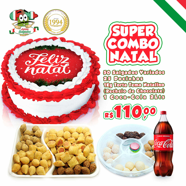 Super Combo De Natal - Torta 1kg - Tema NATAL