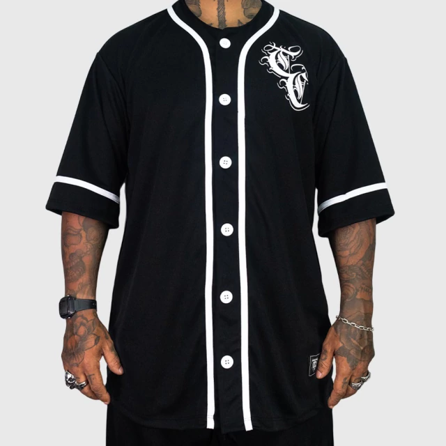 Camisa Baseball Jersey Preta TC | Treze Core