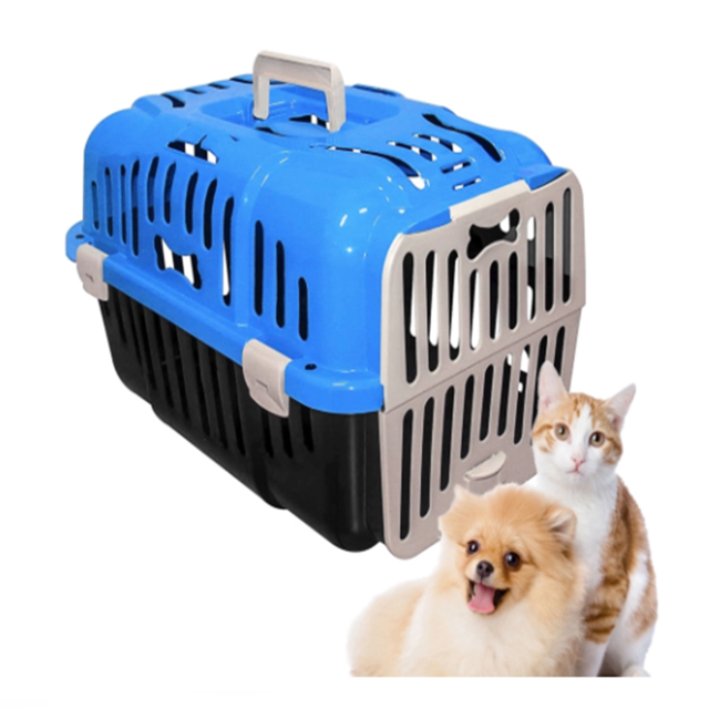 Caixa De Transporte Joy Cinza Para Cães E Gatos Até 6kg