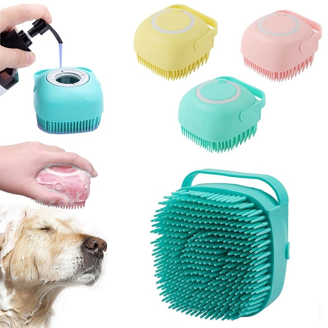 Escova para Shampoo Lava pelo Cães e Gatos Dispenser