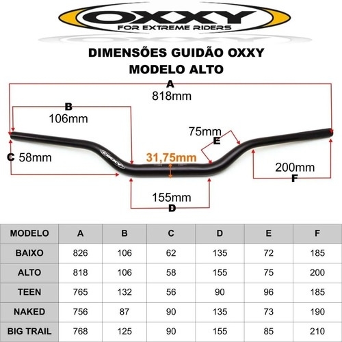 Guidao Oxxy Naked Preto Aluminio Gui