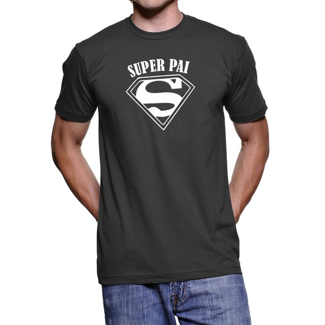 Camiseta Algodão Super Pai Herói