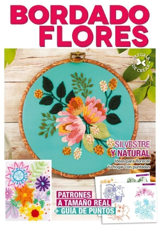 Revista de bordado Flores para bordado tradicional. Arcadia Ediciones