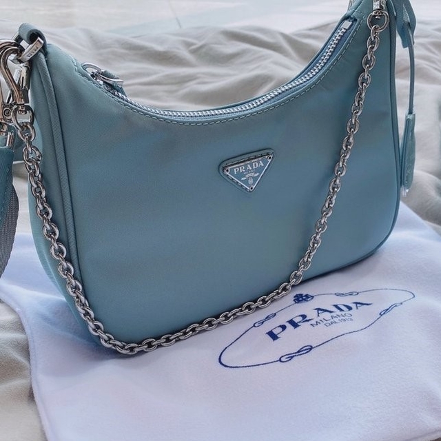 prada nylon and leather bolsa