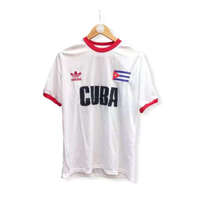 Camiseta retro Cuba blanca alternativa