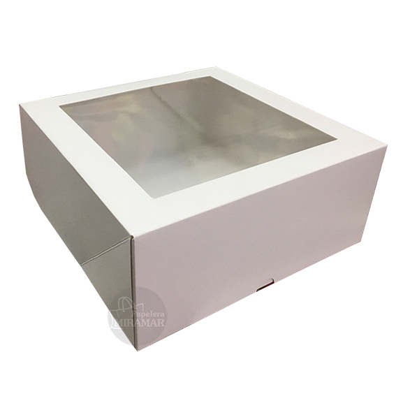 Caja c/visor blanca 24x24x10,5 cm - Papelera Miramar