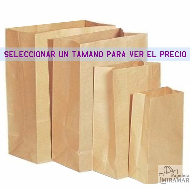 Comprar Bolsas papel kraft madera en Papelera Miramar