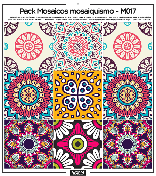 pack x9 - Mosaicos mosaiquismo - M017 - Wopp vinilos