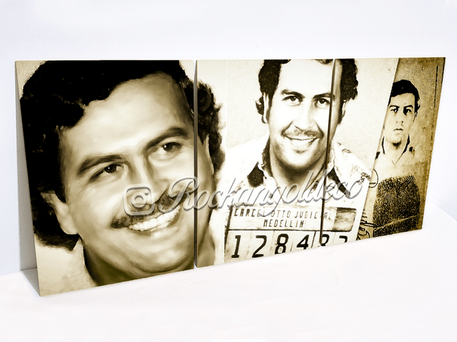 Cuadro Tríptico Decorativo Personajes 28 Pablo Escobar