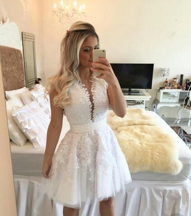 Vestido curto de noiva - Comprar em Ateliê da Isabela