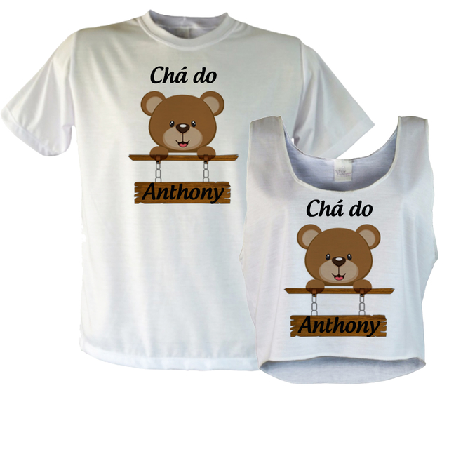 KIt Camiseta e Cropped Chá de Bebê Personalizada