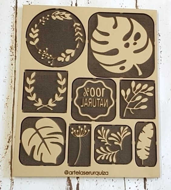 munición Cita Espectador Kit de sellos decorativos troquelados ( 9 sellos ) , 16x20 cm Botanica