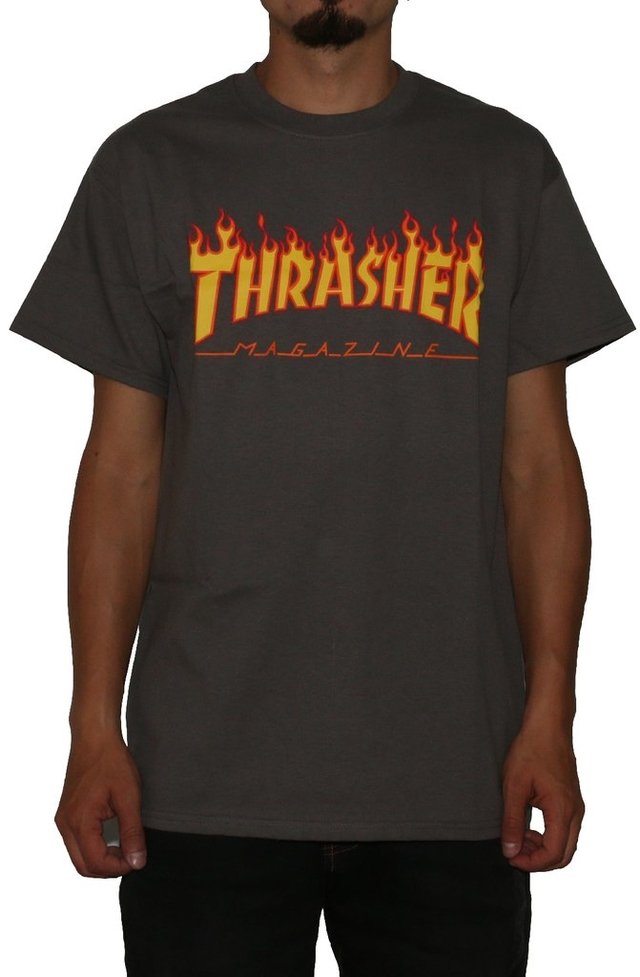 Thrasher Camiseta Flame - Black Raven Skateshop