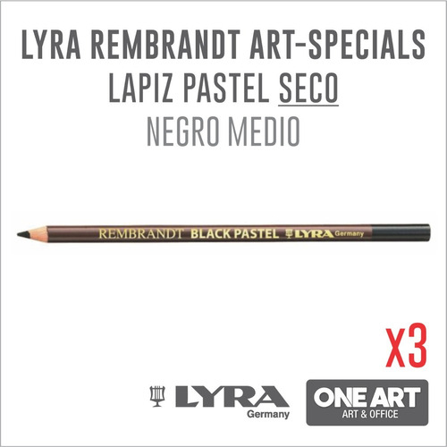 Lapiz Pastel Lyra Rembrandt Seco Negro Medio 2033002-305 X3