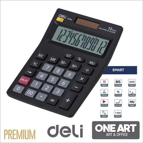 Calculadora Smart Deli 12 Digitos 14x30x3 Dual