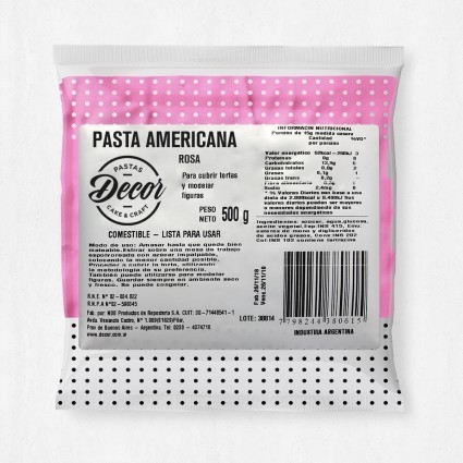 Pasta americana Rosa x 500 gr DECOR