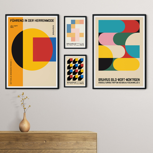 Set de 4 Cuadros Bauhaus - Oz Cuadros Decorativos