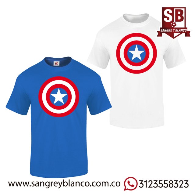 Camiseta Capitán America - Comprar en Sangre y Blanco