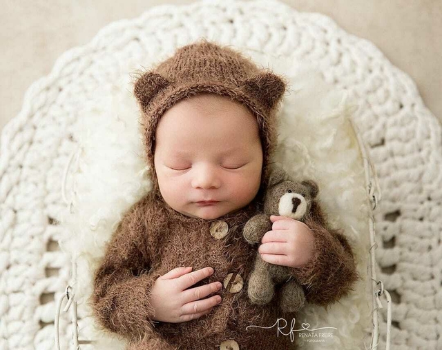 Touca Urso Fófis - Newborn - Comprar em Photo Props