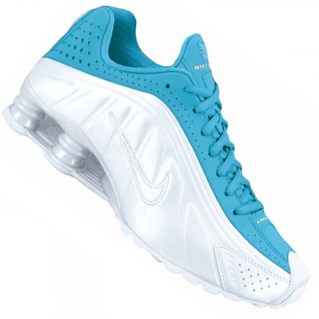 Tênis Nike Shox R4 Branco C/Azul (Masculino)