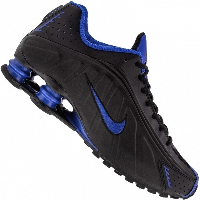 Tênis Nike Shox R4 Preto C/Azul (Masculino)