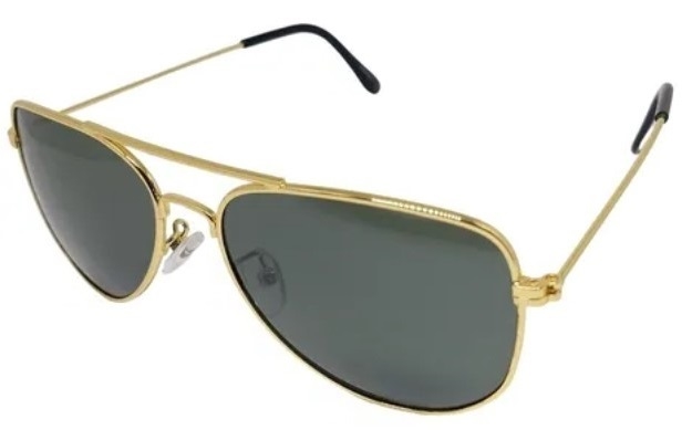 Óculos de Sol Aviador Estilo Ray-Ban C/Proteção Uv400 - Verde C/Dourado