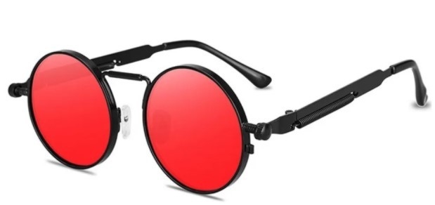 Oculos de Sol Redondo Chicago C/Proteção Uv400 - Vermelho