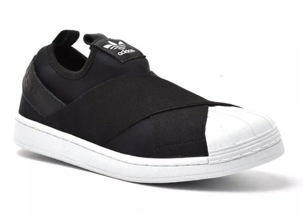 Tênis Adidas Slip-On Preto C/Frente Branca