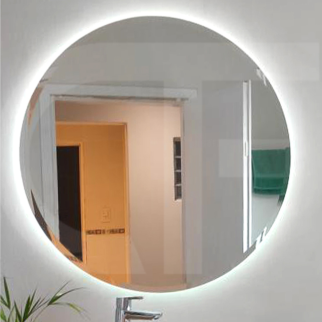 Espejo redondo biselado con luz led de 60 cm de diámetro