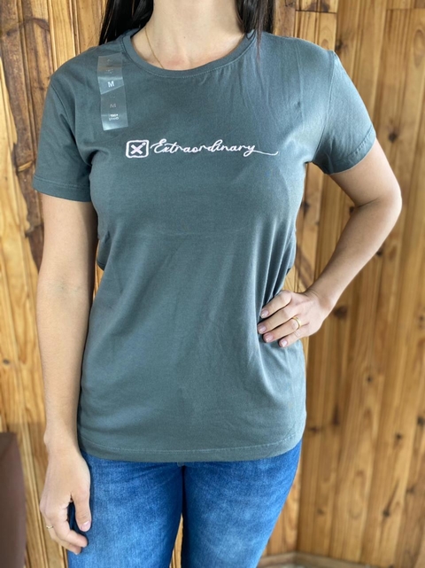 T-shirt TXC feminina cinza - Comprar em Divicountry