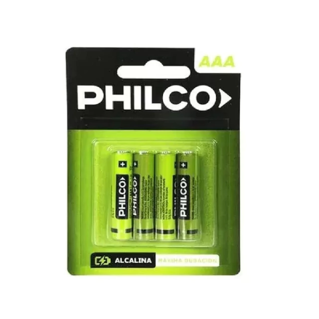 Pilas Philco AAA Alcalinas Blister X 4 Unidades