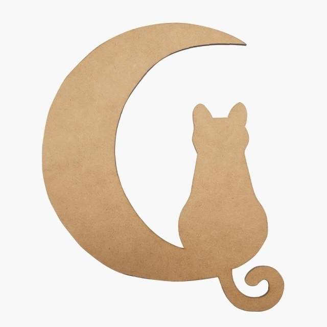 Figura de Gato y Luna 30cm
