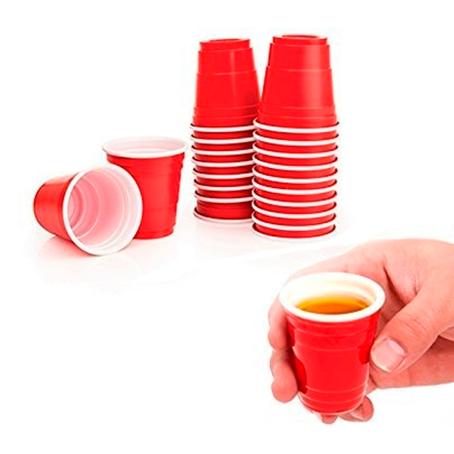 20 Un Mini Copo Americano Vermelho 59ml Red Cup para Festa