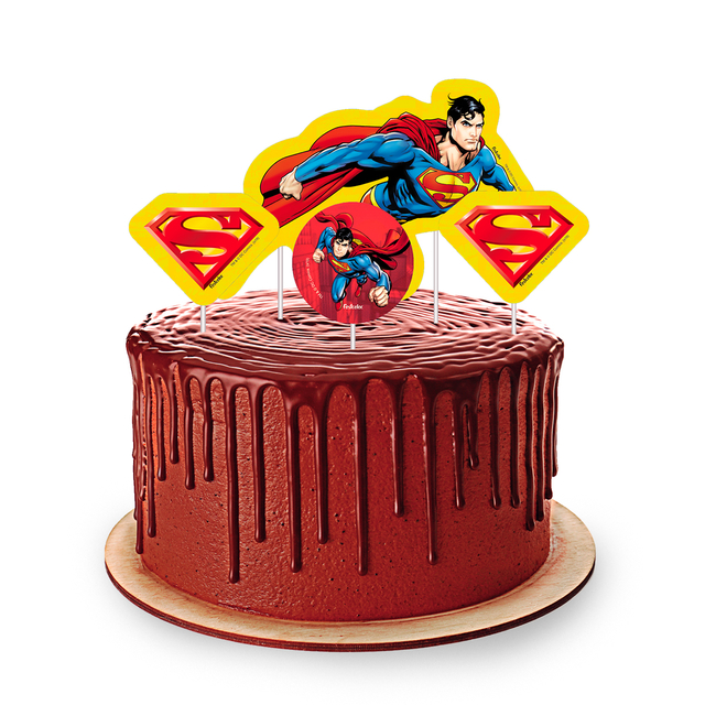Topo Para Bolo Superman Super Herói Topper Aniversario
