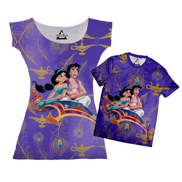 Vestido ou Camiseta Aladdin e Jasmine