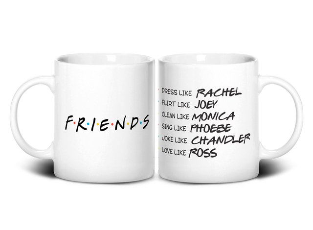 Caneca Friends, Joey, Rachel, Ross, Chandler, Phoeby, Monica