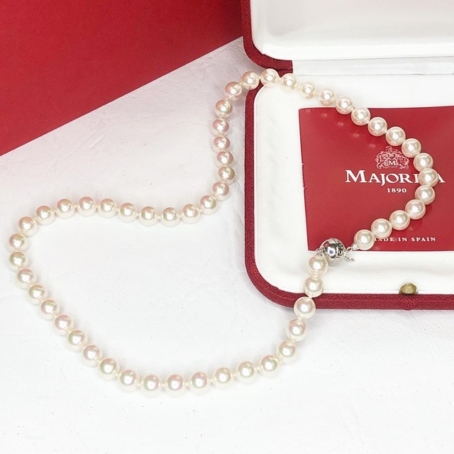 Collar de perlas Majorica cierre en plata 45 cm 8 mm