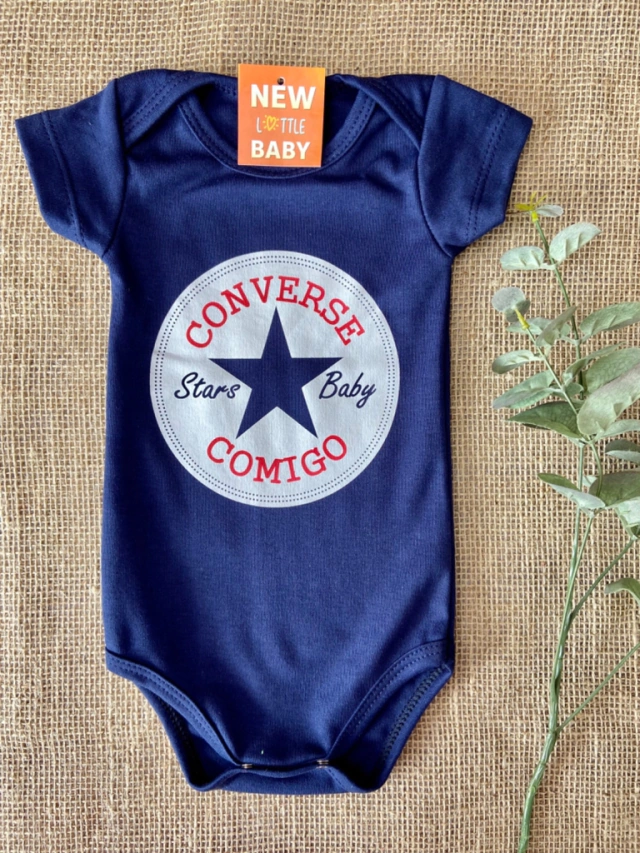 Body Converse Azul Marinho - Comprar em New Little Baby